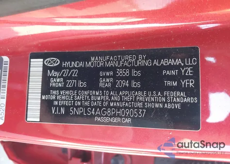 2023 Hyundai Elantra Sel из США, поврежденный, VIN 5NPLS4AG8PH090537